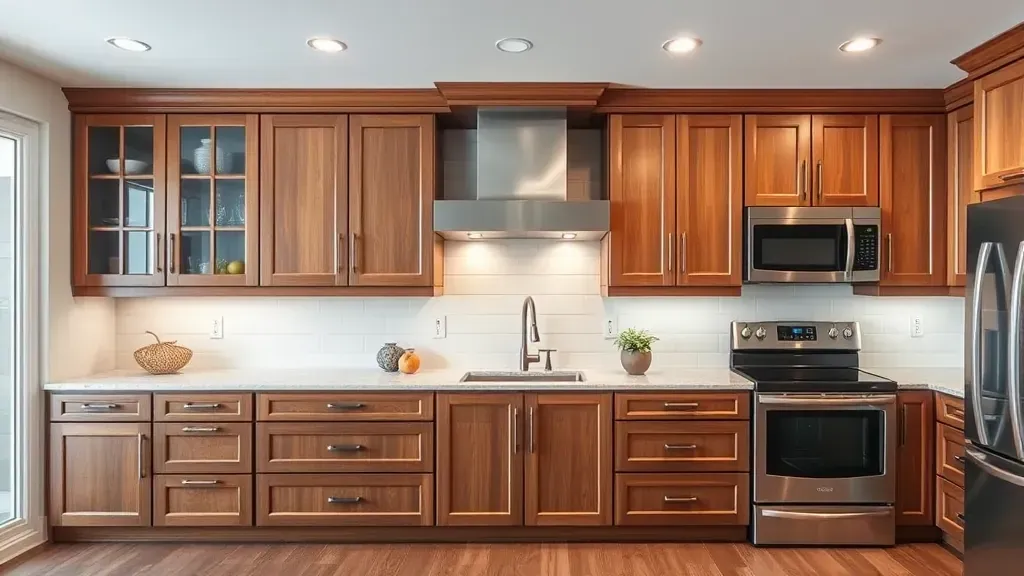 Cabinet Refinishing projects in Los Angeles CA showcasing before and after transformations of kitchen cabinets
