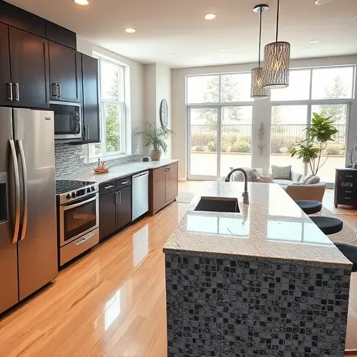 Modern kitchen remodel in Rancho Santa Margarita CA with sleek appliances, elegant cabinetry, and natural lighting.