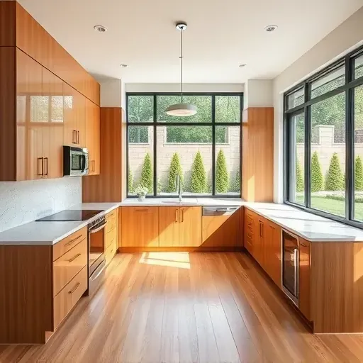 Completed kitchen remodel in Newport Heights features sleek cabinetry, quartz countertops, island, and stainless steel appliances.