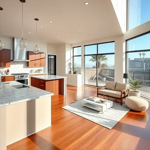 Stunning open-concept living space in North Tustin, featuring a renovated kitchen and elegant design elements.