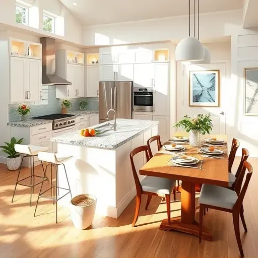 Modern kitchen remodel in Portola Springs CA with sleek stainless steel appliances and elegant granite countertops.
