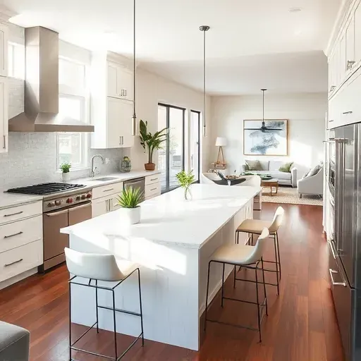 Modern kitchen remodel in Laguna Niguel featuring high-end appliances, elegant cabinetry, and a spacious island.