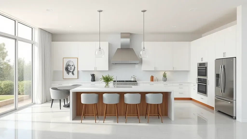 Remodeling in Irvine, CA showcasing modern kitchen design with sleek cabinetry and stylish appliances.