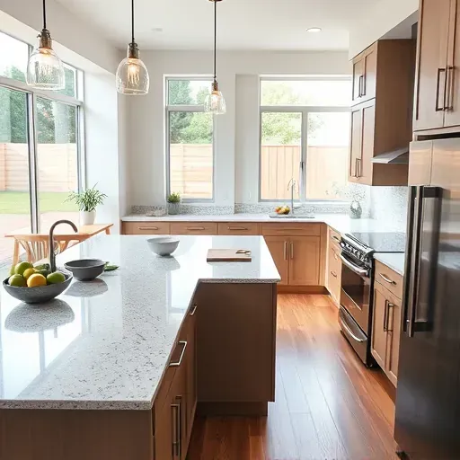 Professionally remodeled kitchen in MainPlace CA with sleek cabinetry, granite countertops, and modern stainless steel appliances.