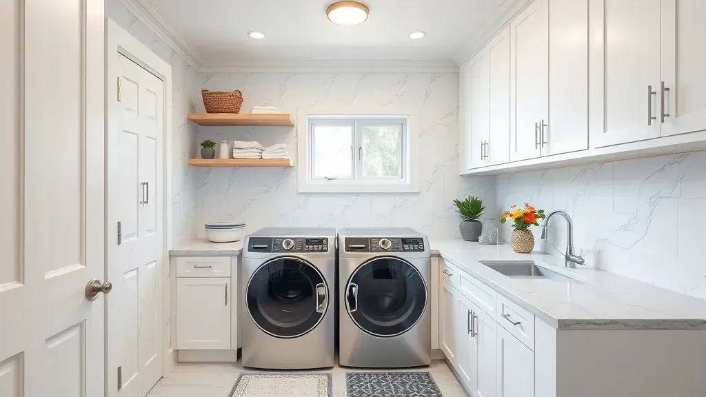 Laundry Room Remodeling projects in Los Angeles CA featuring modern design and functional storage solutions