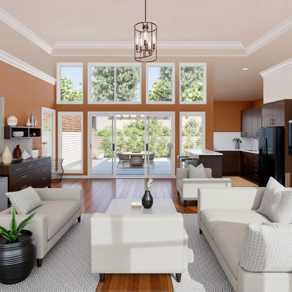 Recently remodeled modern house in Mid-City, CA with lush lawn, energy-efficient windows, stylish front door, and fresh exterior details.