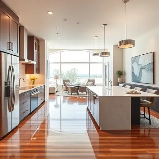 Stunning modern kitchen in Huntington Beach features sleek cabinetry, quartz countertops, and high-end appliances.