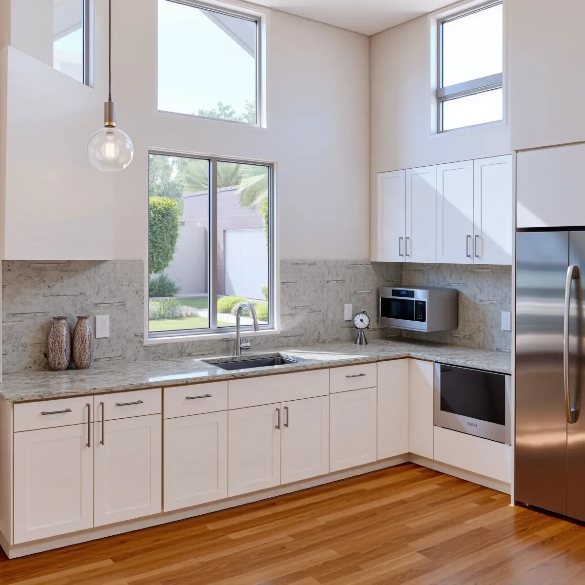 Remodeled Westside California home with modern design, landscaped yard, outdoor living space, and energy-efficient features.