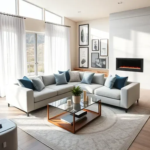 Modern living room remodeling in Lake Forest CA featuring cozy sectional sofa, stylish decor, and natural light.