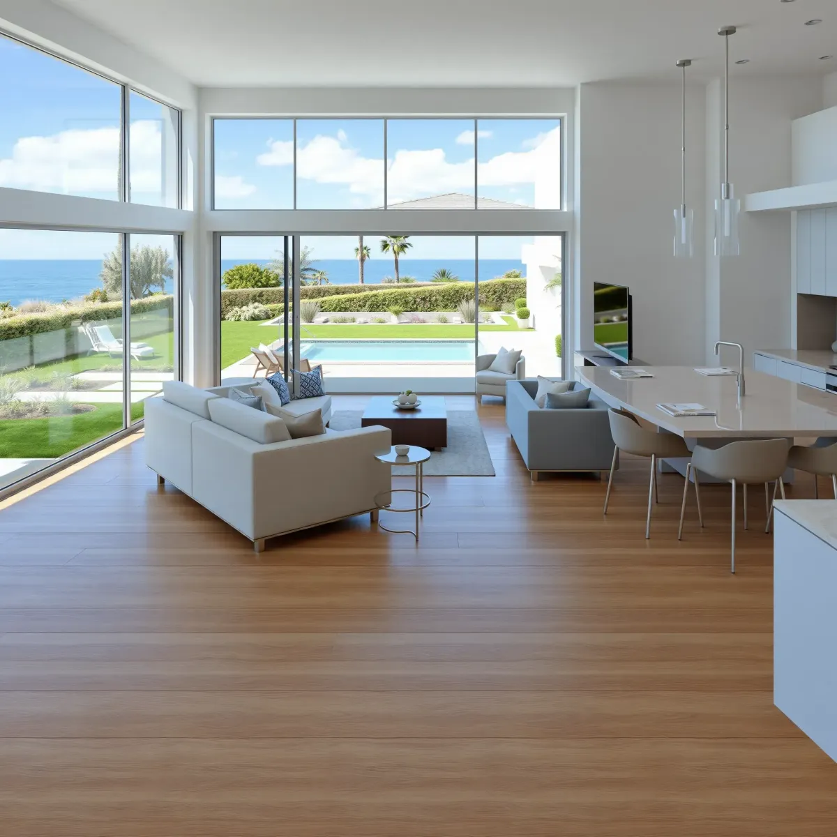 Elegant Newport Coast home interior with modern design, stylish furnishings, and coastal decor elements.