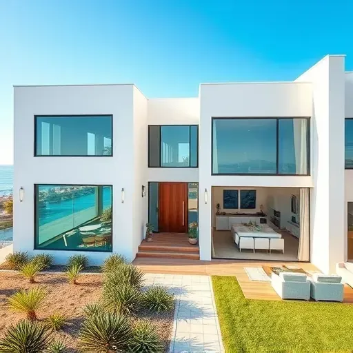 Completed coastal home remodel in Newport Beach featuring modern design, lush landscaping, and elegant interiors.