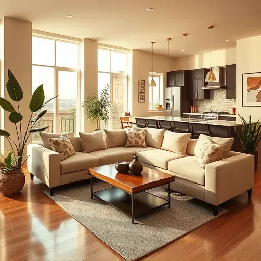 Elegant modern living space in South Coast Metro CA featuring sleek furniture, natural light, and high-end decor.