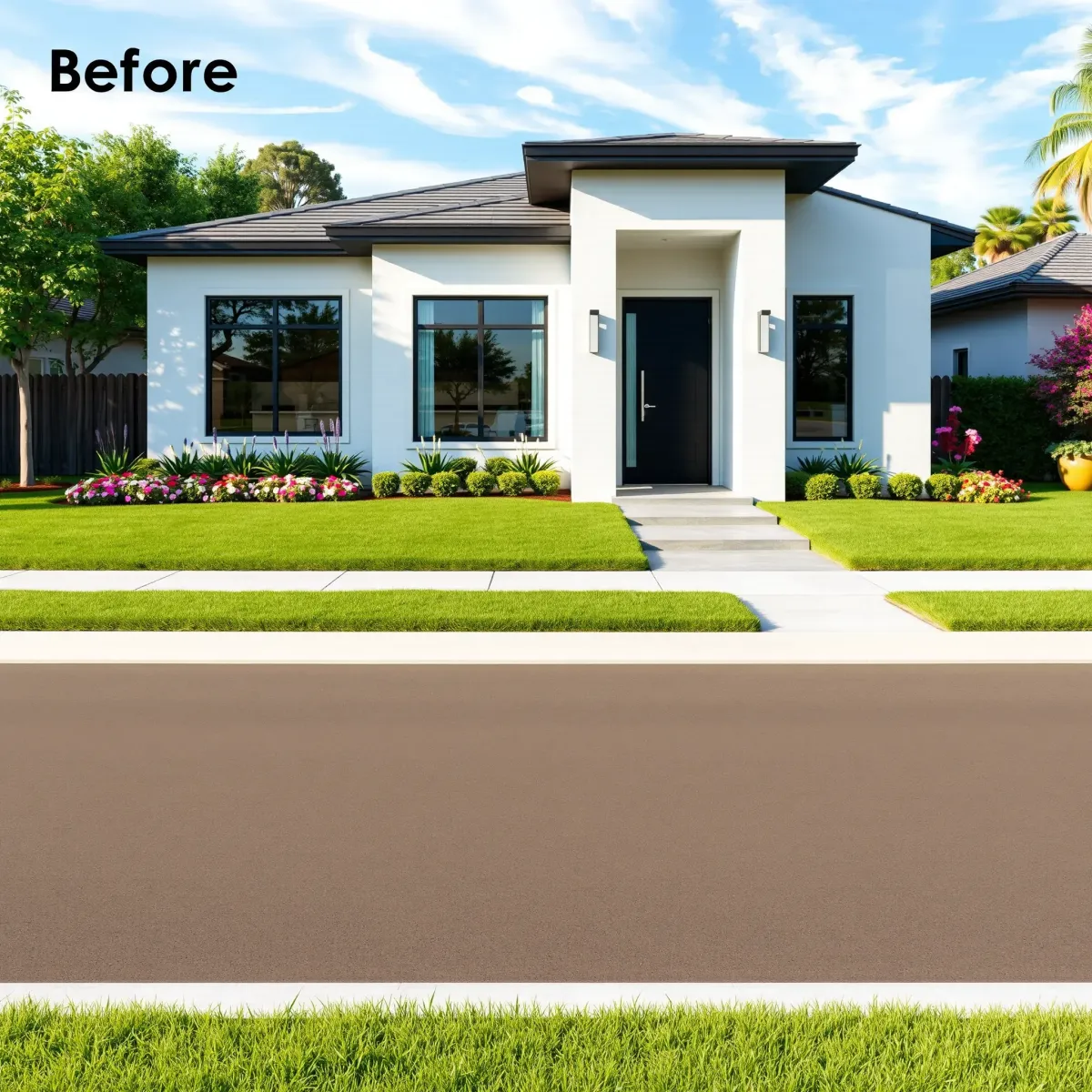 Finished modern home remodel in Mid-City, CA featuring open living space, polished floors, natural light, sleek kitchen, and lush backyard.