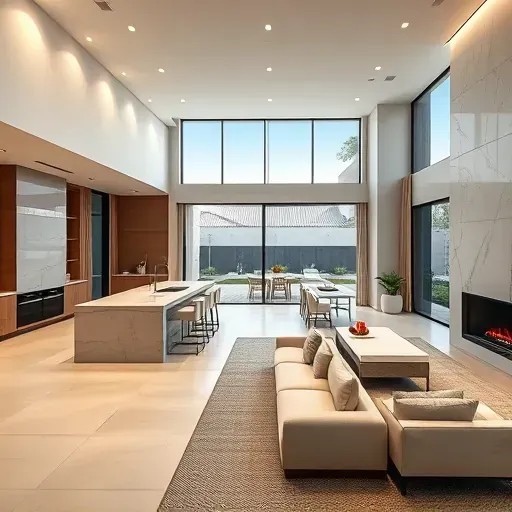 Beautifully remodeled interior space in Los Angeles, showcasing modern design and elegant finishes with no people.