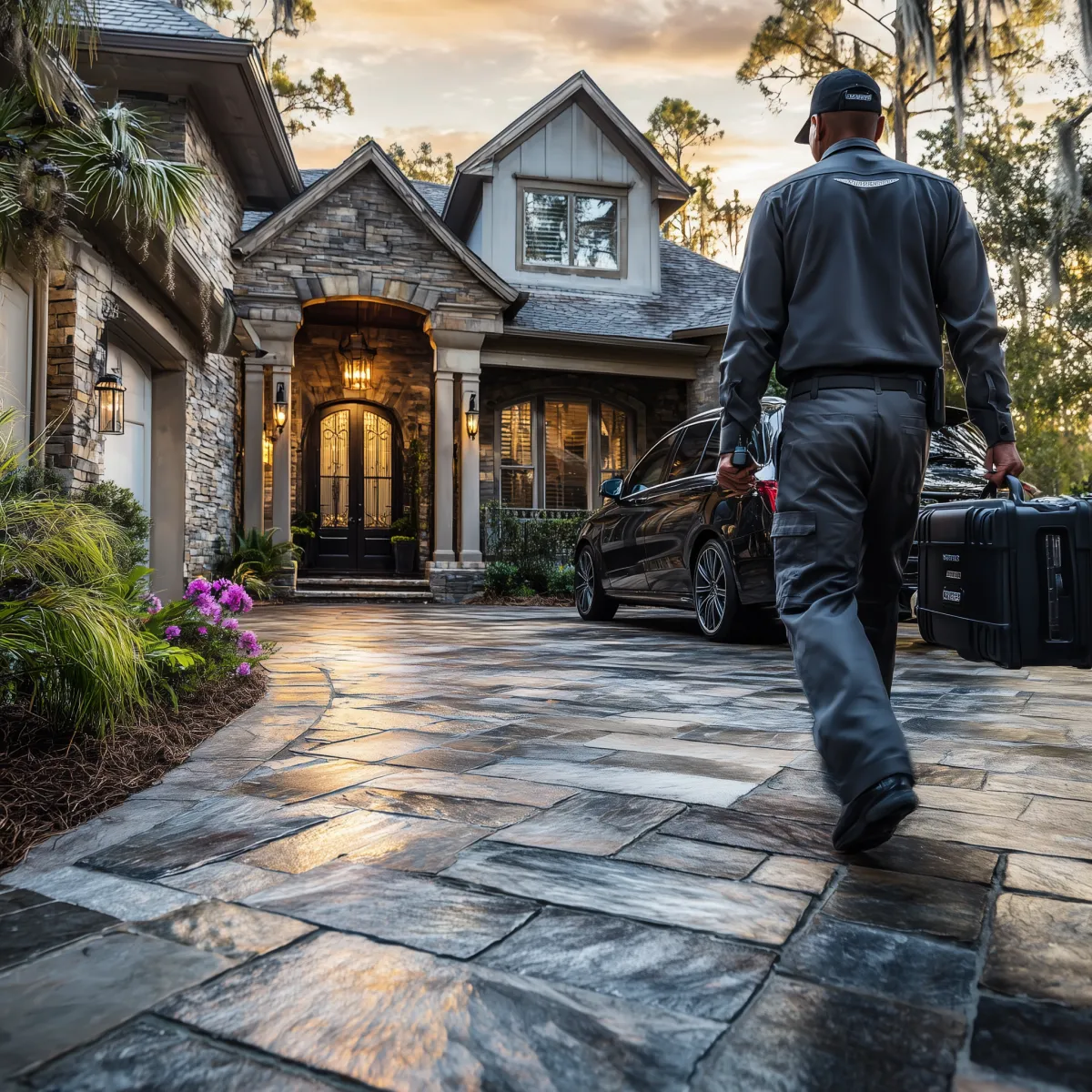 Contractor with clipboard reviewing renovation plans on-site