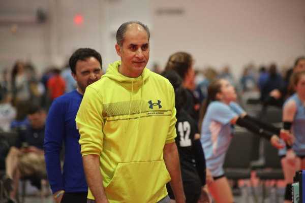 Coach Ahmed Kimo Elhefnawy training youth volleyball players at Kimo Champ Volleyball Club