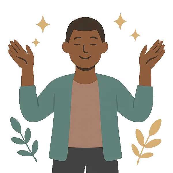 person with arms open