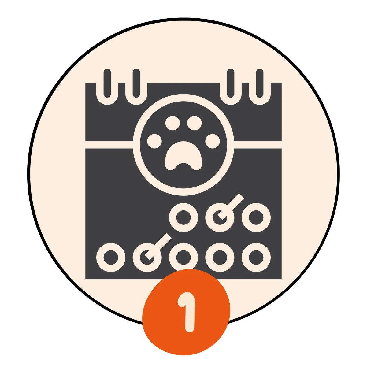 Calendar icon for booking a dog grooming appointment