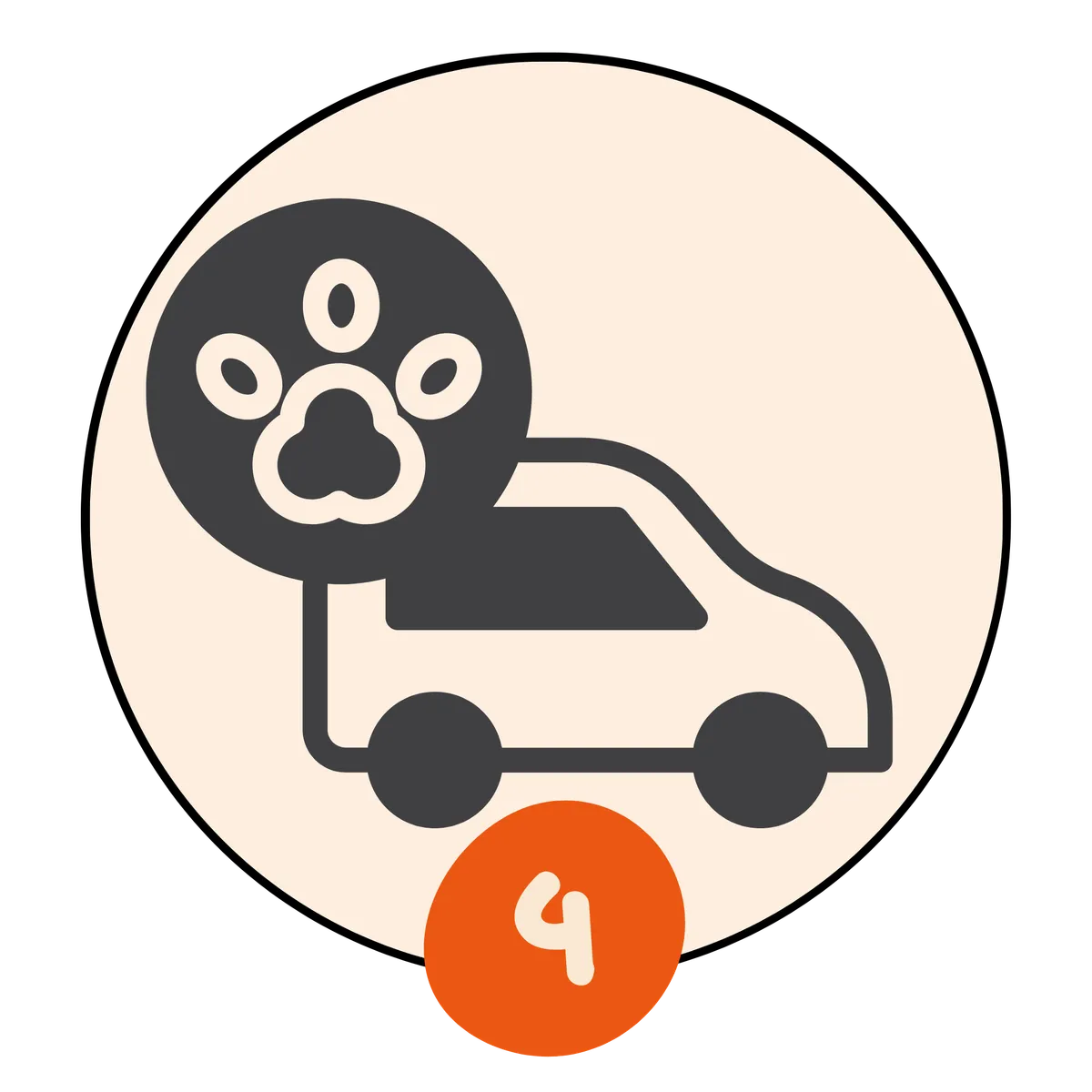 Happy dog icon for picking up your freshly groomed dog