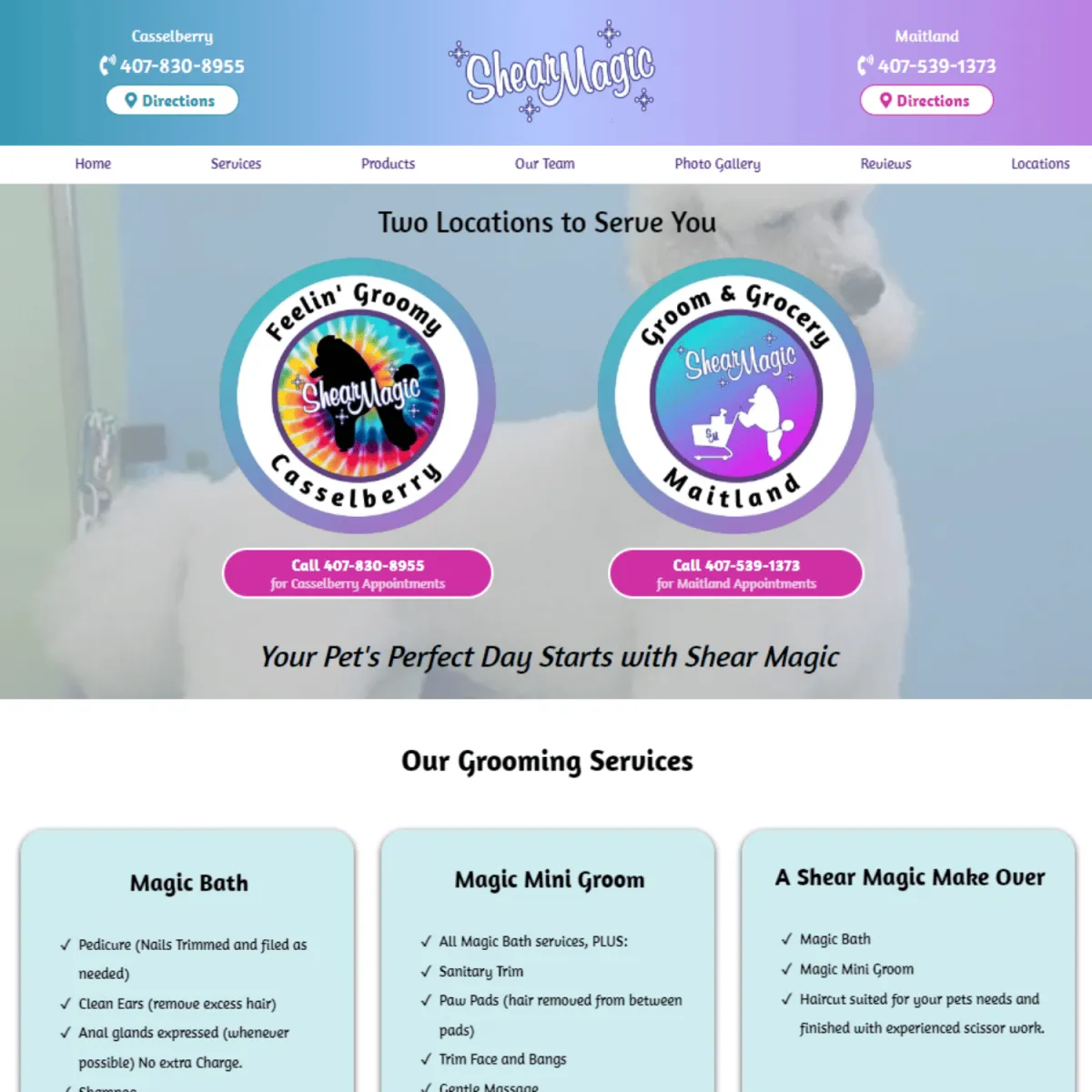 Shear Magic Dog Grooming Website 