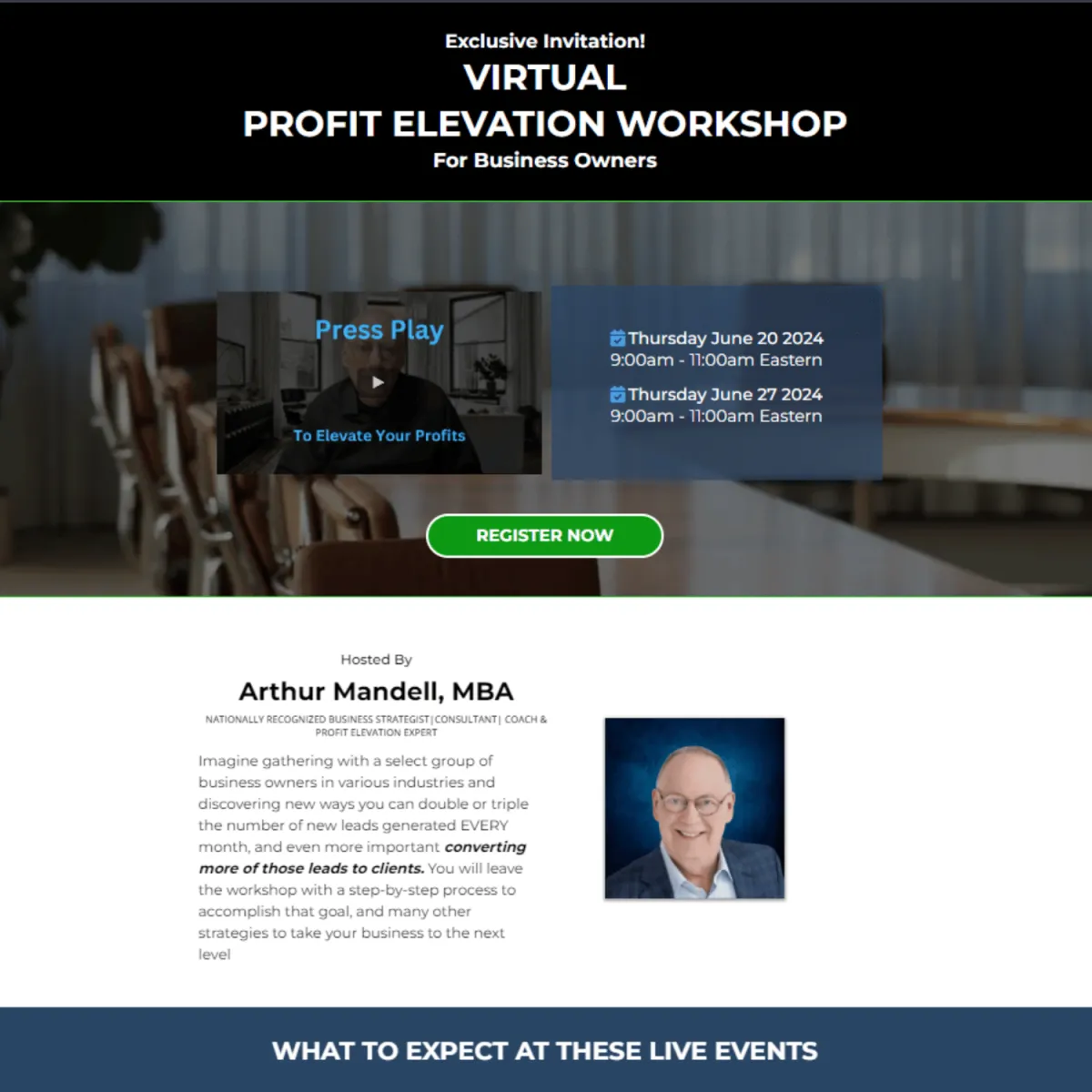 Arthur Mandell Profit Elevation Workshop