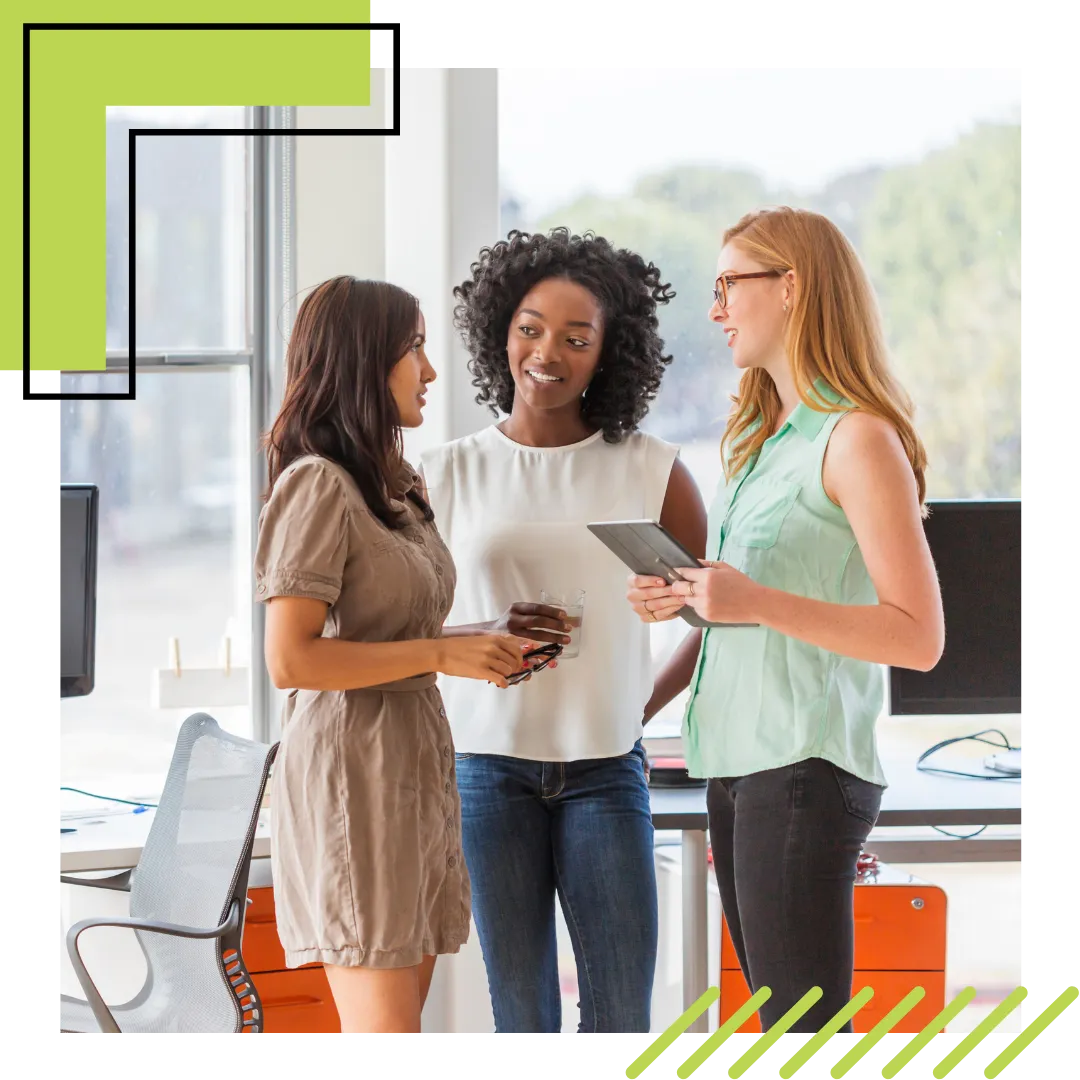 three women discussing Engaging Storytelling Techniques