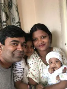 Pastor Amit with his family in Dehradun