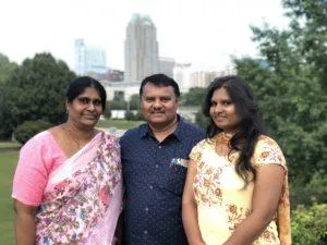 Pastor Raja with his family in Hyderabad