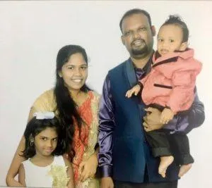 Pastor Bernardshaw with his family in Chennai