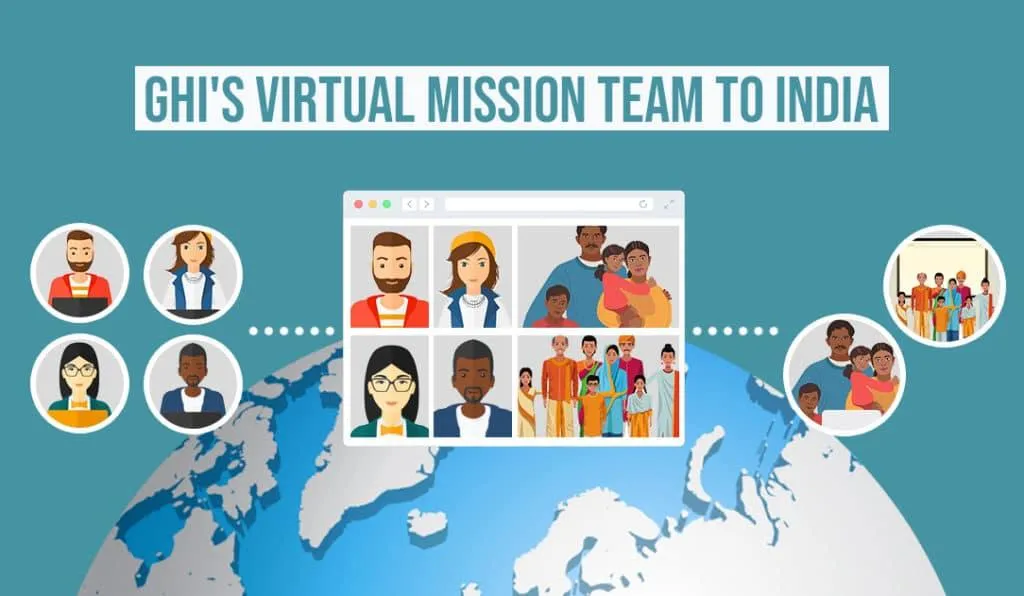 Cartooned illustration of virtual mission