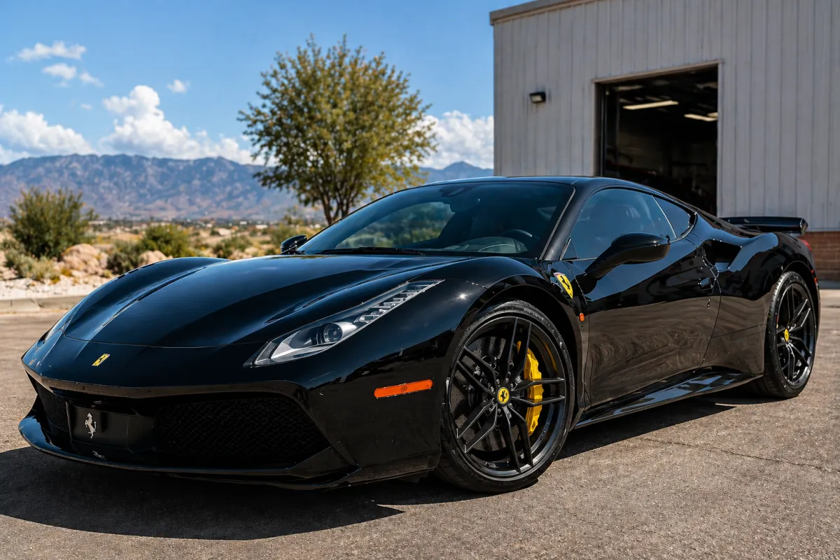 Exotic car with ceramic coating in Albuquerque sunlight
