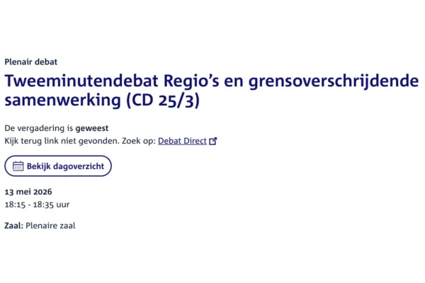 Meer aandacht voor de regio in Den Haag