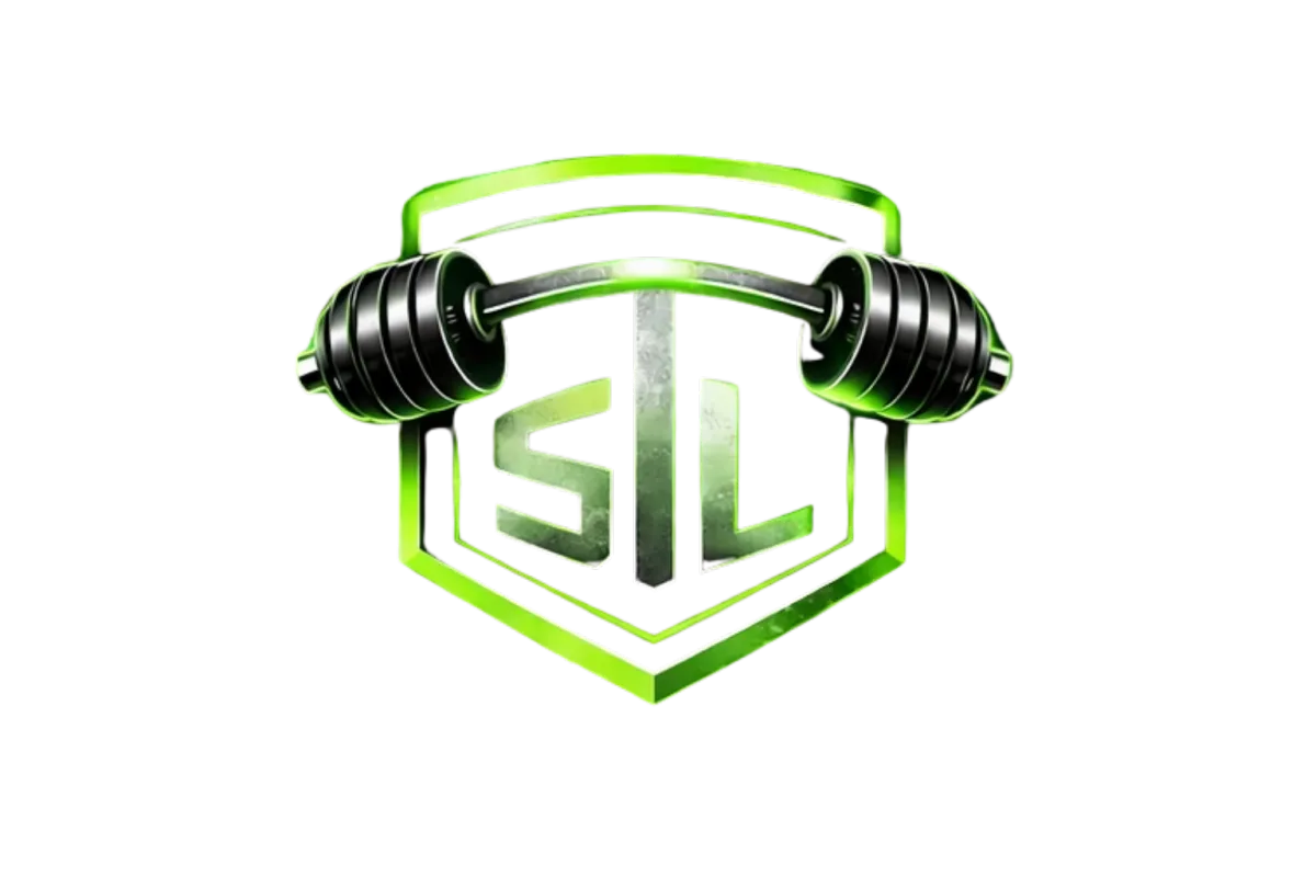 The official STL shield emblem for The Strength Lab in Newtown, Connecticut. The brand crest features a metallic texture with toxic neon green glowing borders, the letters STL, and a heavily loaded, bending barbell across the top to represent elite powerlifting and strongman training.