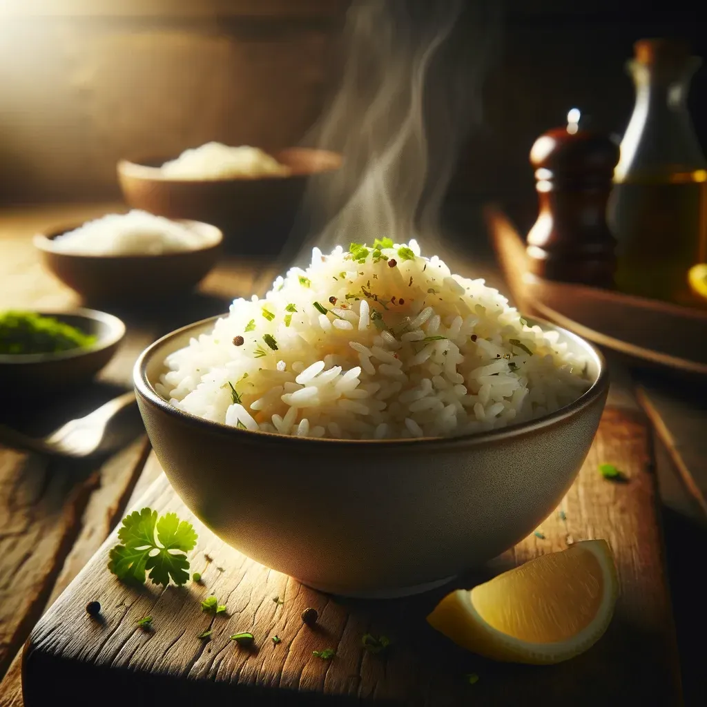 Fluffy steamed white rice, offered in small or large portions, a staple side at Tropical Food Shack in Tampa, FL.