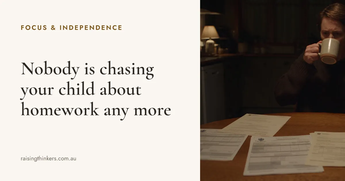 Nobody is chasing your child about homework any more