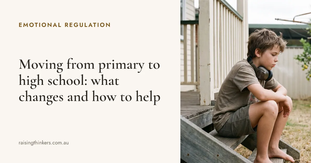 Moving from primary to high school: what changes for your child, and how to help