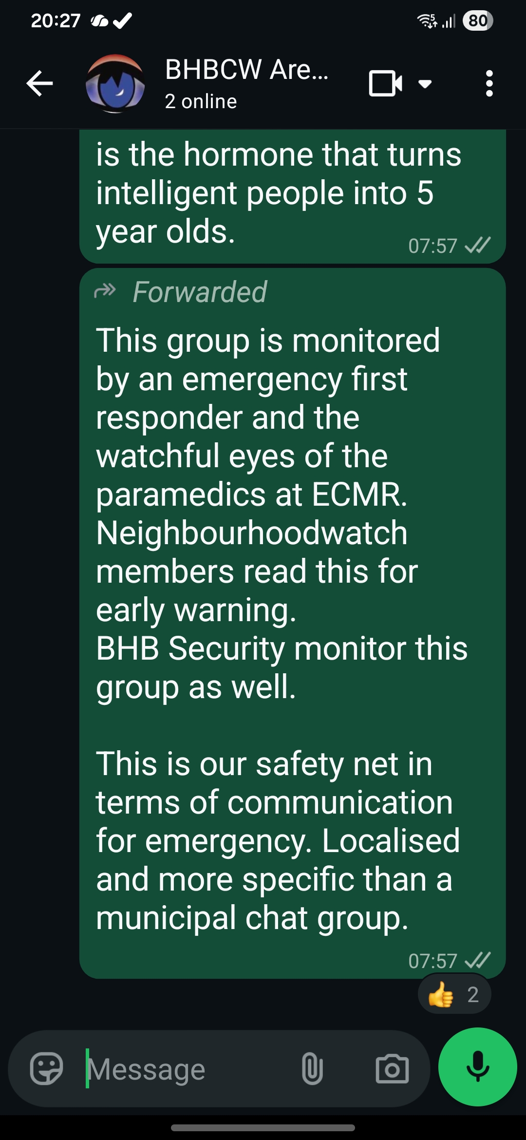 Community volunteer showing reassuring security presence