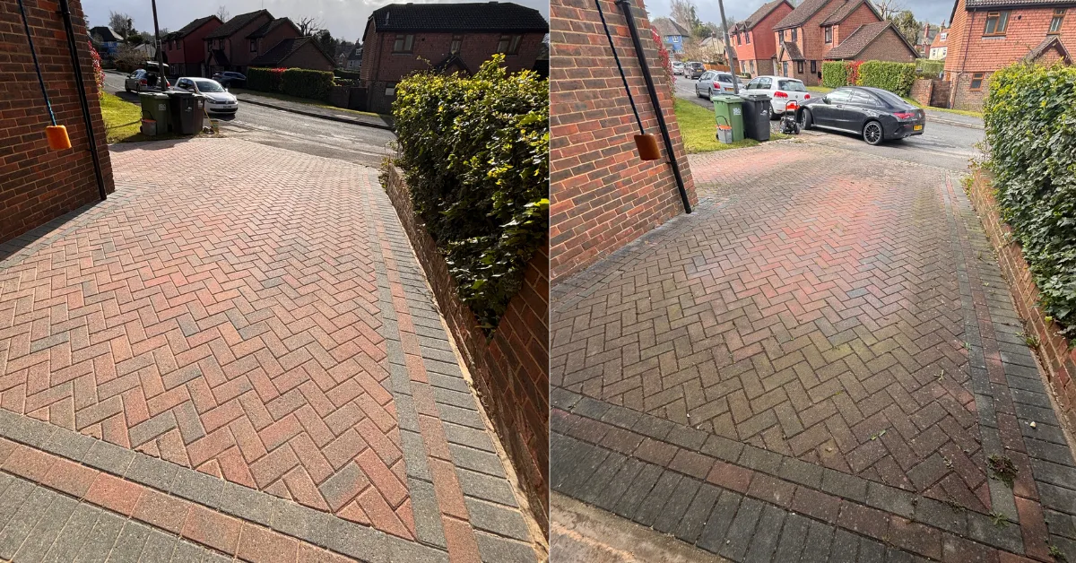 Block paving driveway cleaning in Kent