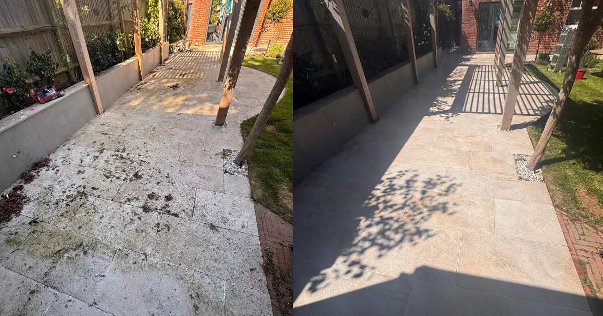 White Porcelain Pressure Washed & Treated in Tonbridge by Elevated Exterior