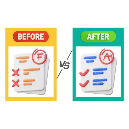 Before and after example of a roofing website redesign