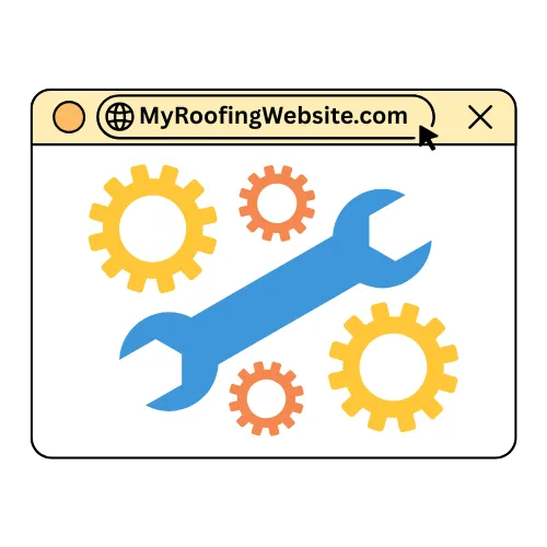 Webpage icon representing website security and maintenance for roofer