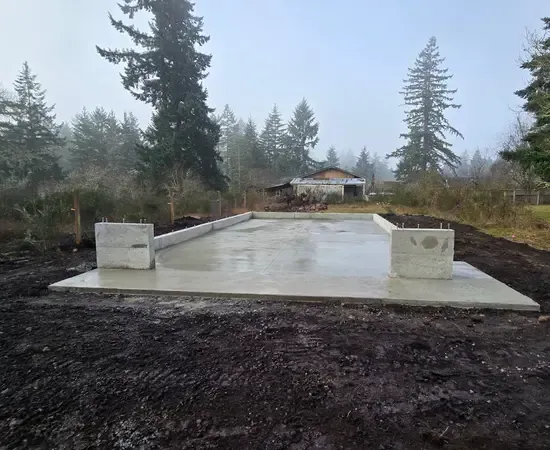 Foundation for small shop build