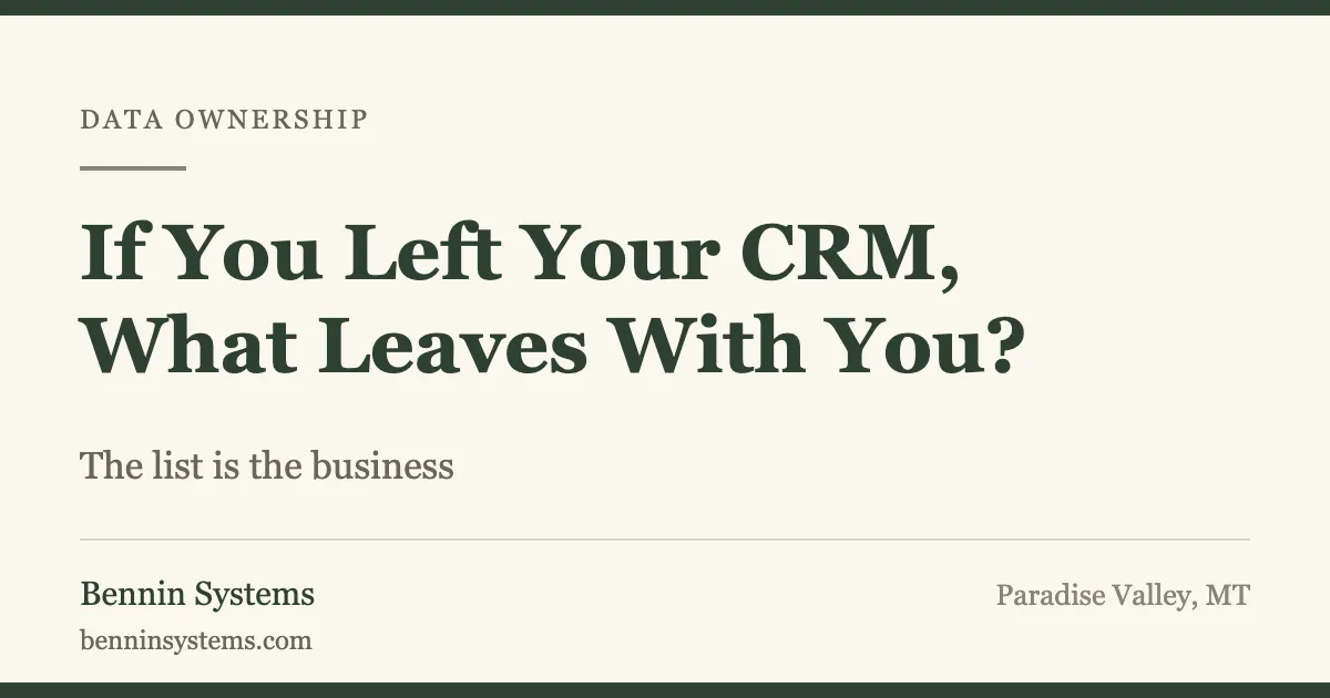 What Happens to Your Contact List If You Leave Your CRM Tomorrow?