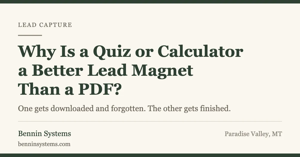 Quiz or calculator versus PDF lead magnet comparison