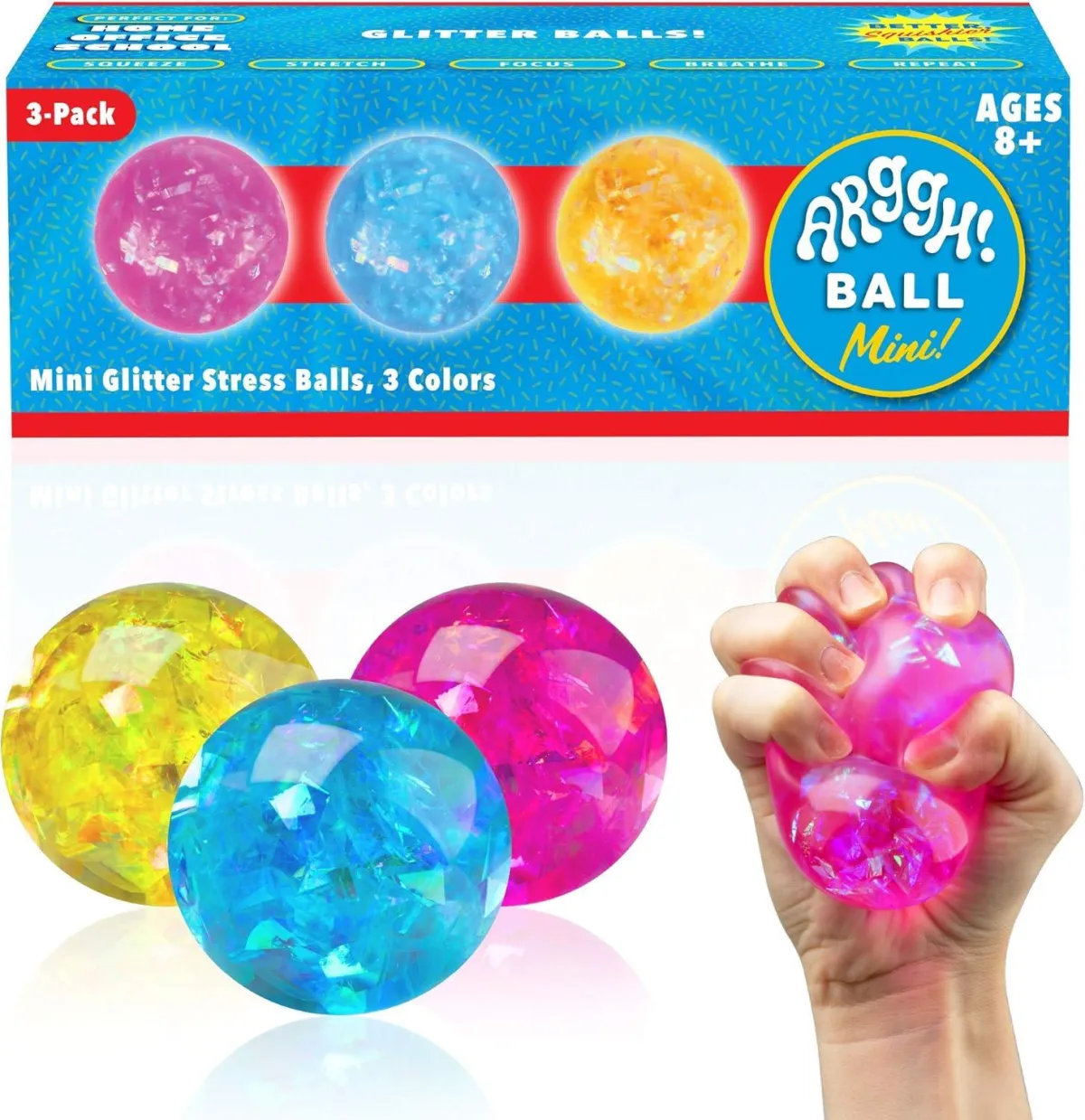 Glitter Balls - Squishy Stress Ball Fidget Toys, Sensory Toys Anxiety and Stress Relief