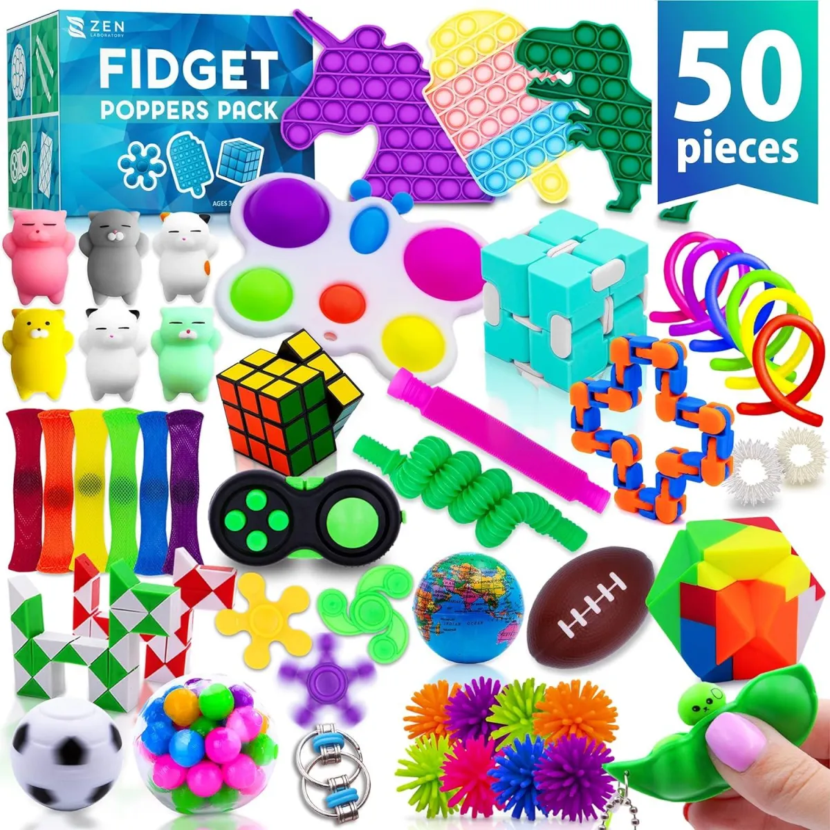 50 Pcs Fidget Toys Pack - Autistic Children Stress Relief Sensory Toy - ADHD Toys