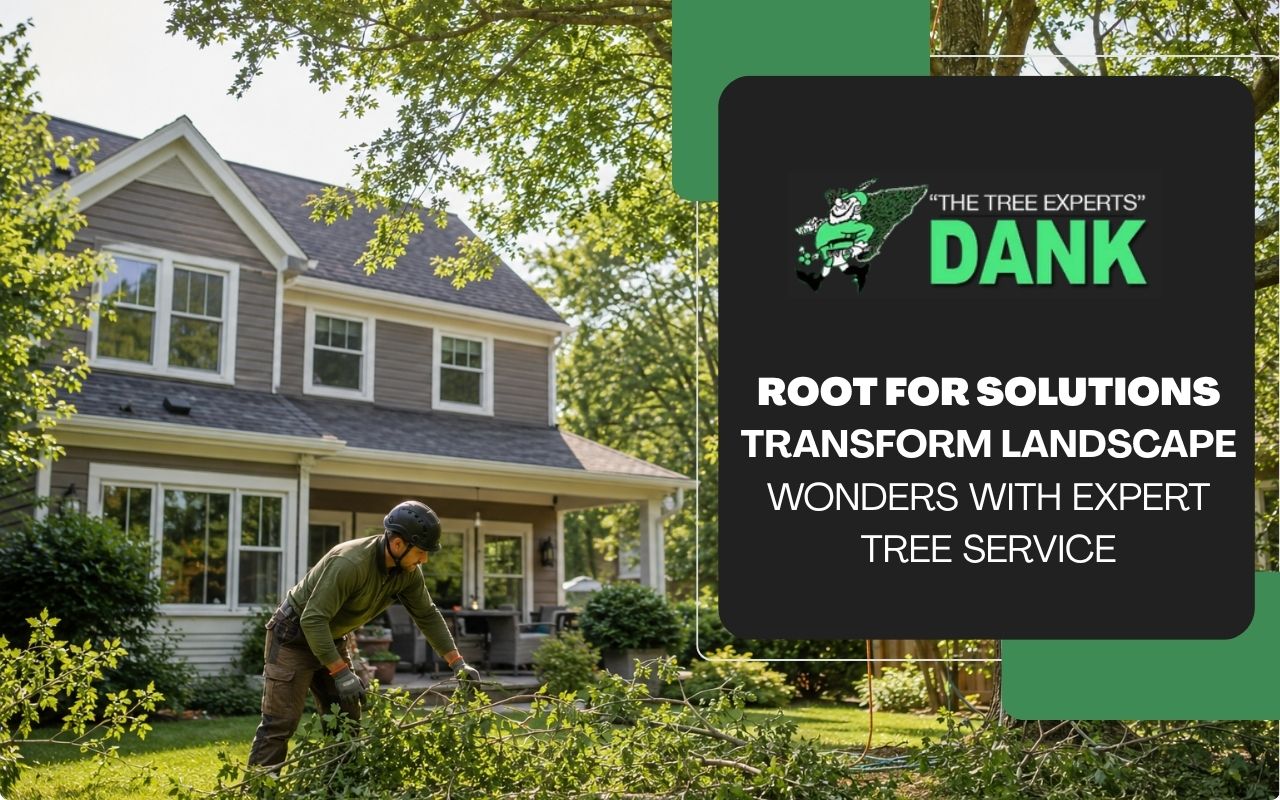 Expert tree service improving a residential yard with safe tree care