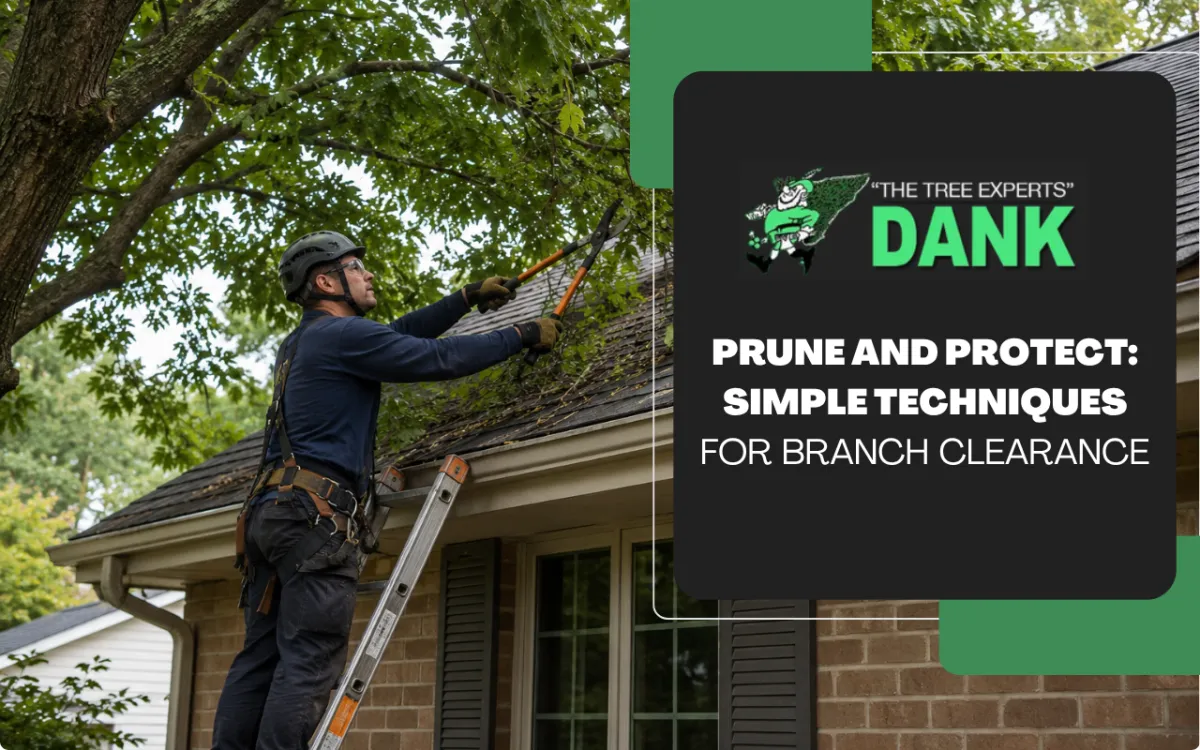 Professional branch clearance around a residential roof
