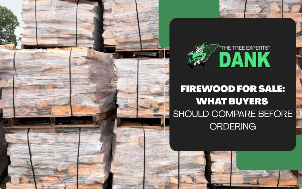 Firewood for sale stacked in consistent split sizes before delivery