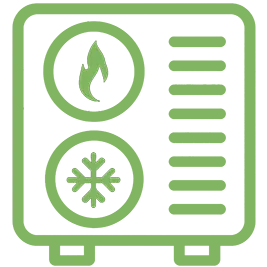 Heat pump installation and service icon for Puget Sound homes by Queen City Heating & Cooling